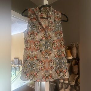 J. Crew Multicolor Floral Blouse